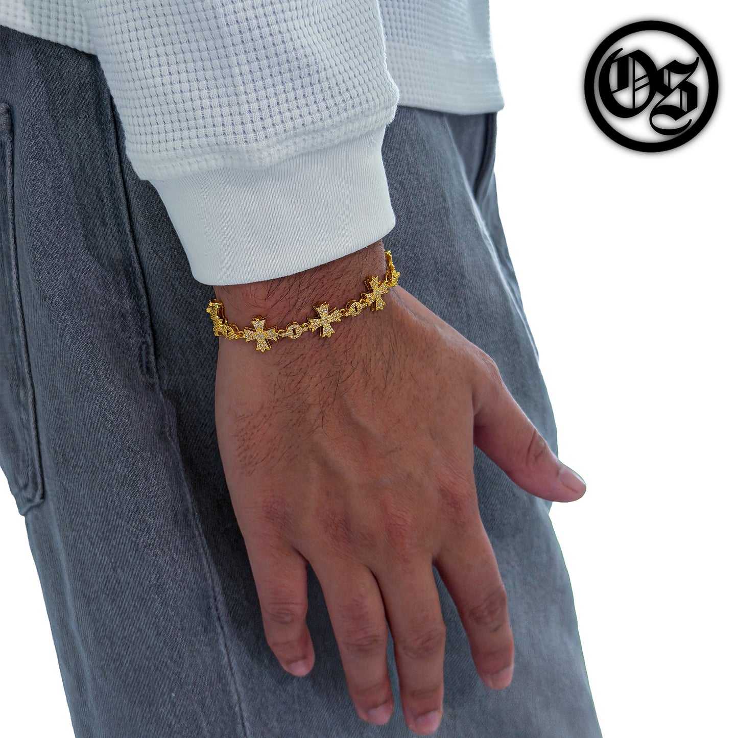 Chrome Crystal Bracelets - Gold