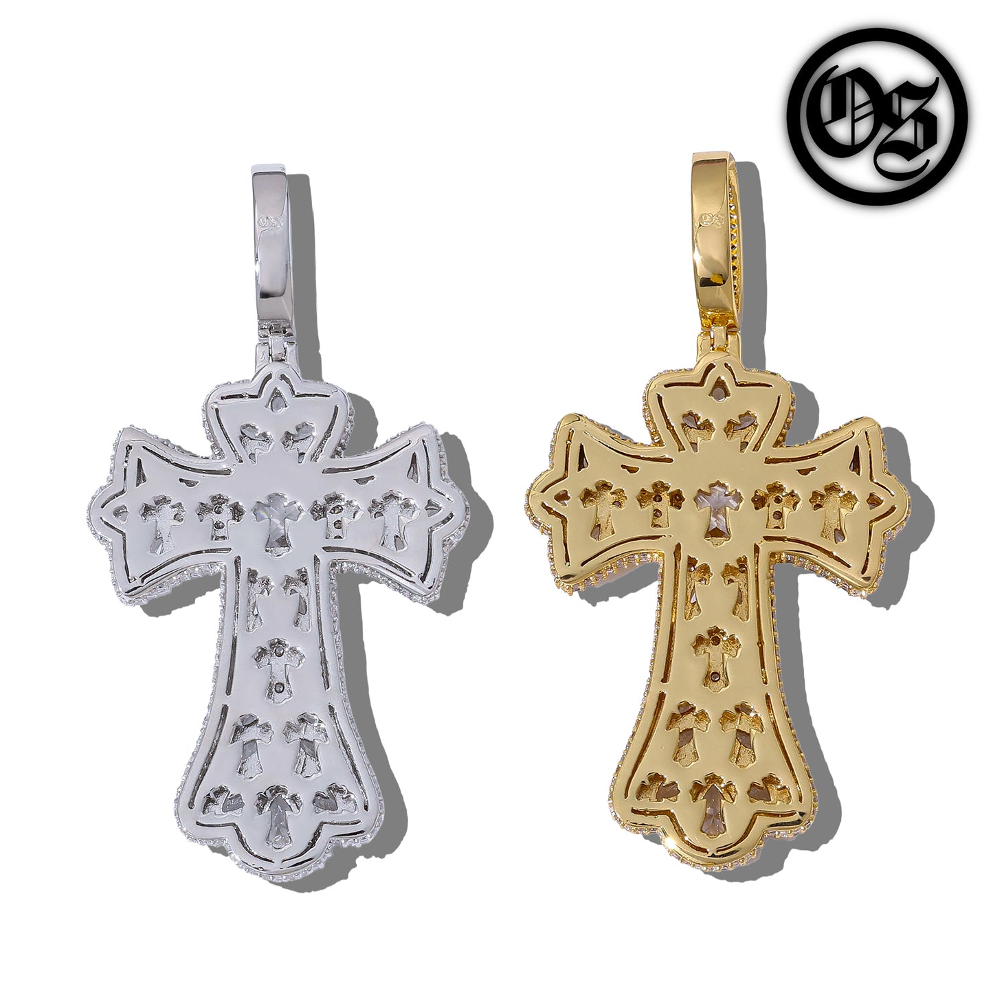 Multi Gem Cross Pendants - Silver