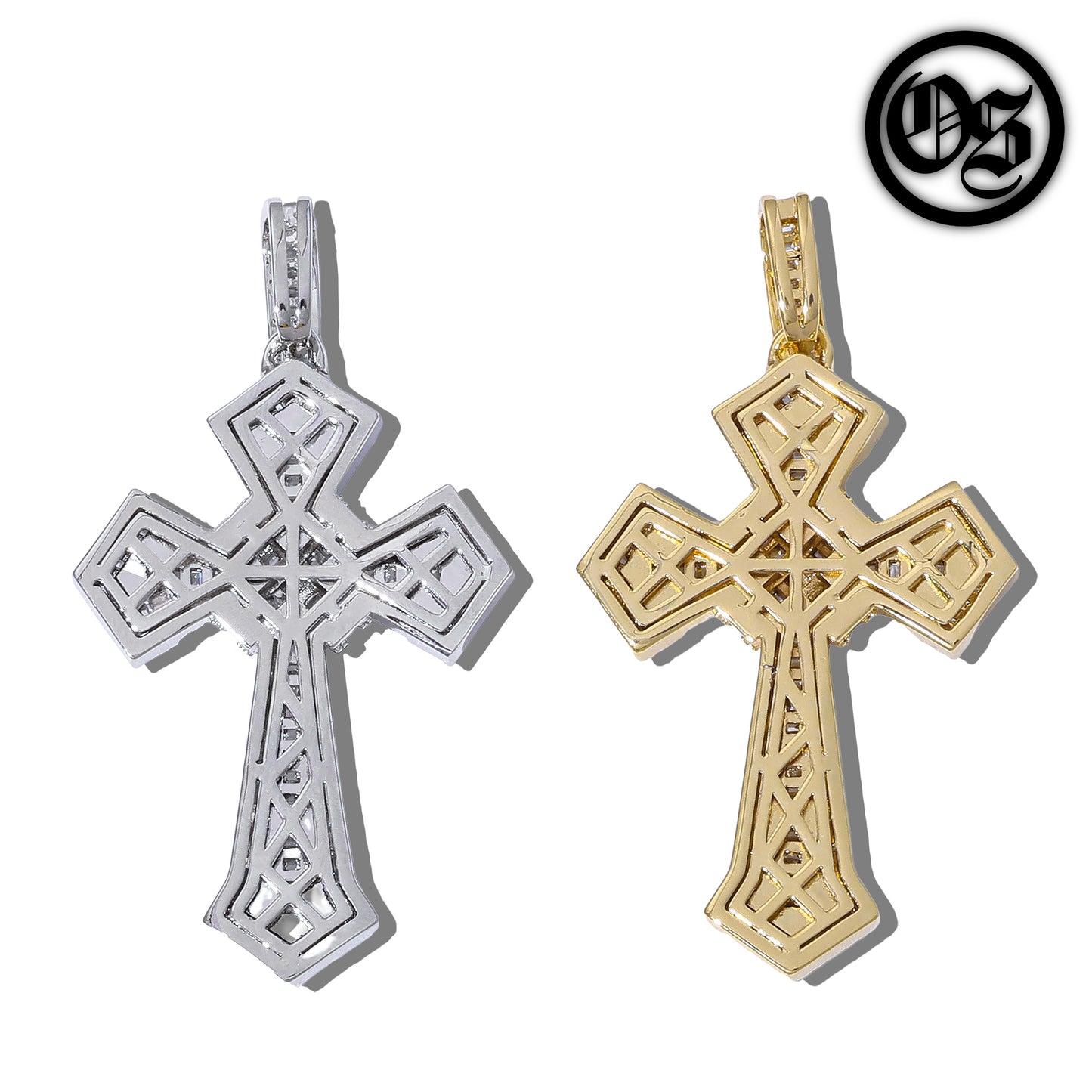 Roped Cross Pendants - Silver