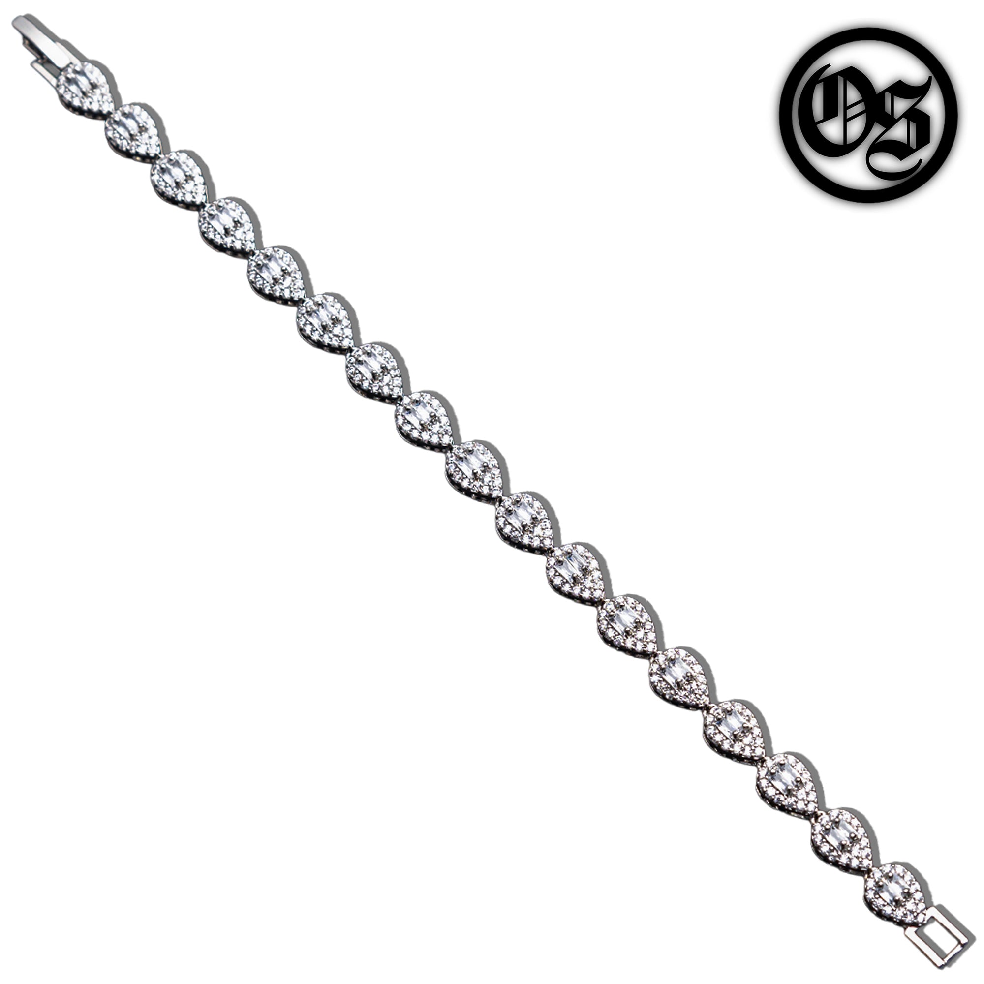 Cubic Teardrop Bracelets - Silver