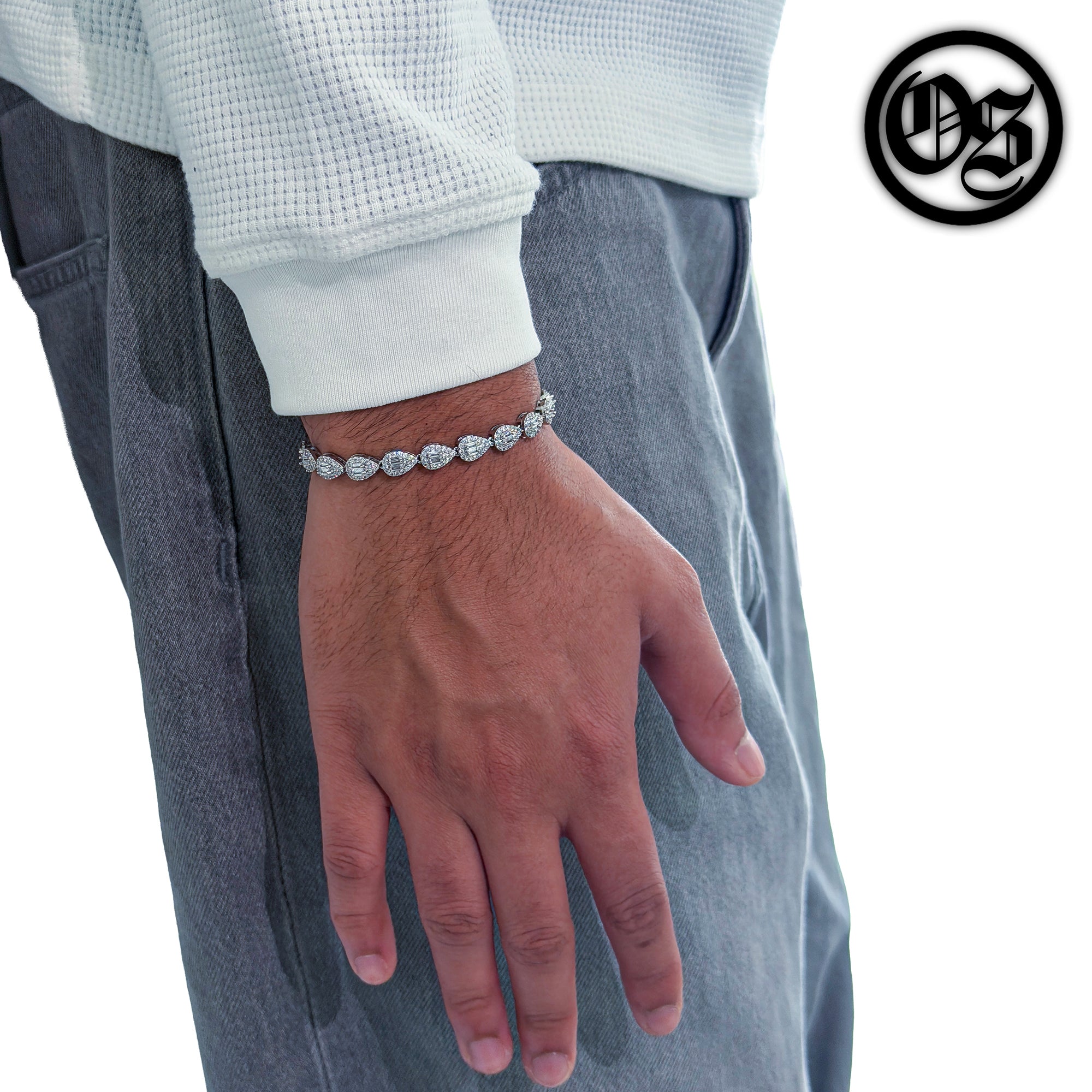 Cubic Teardrop Bracelets - Silver