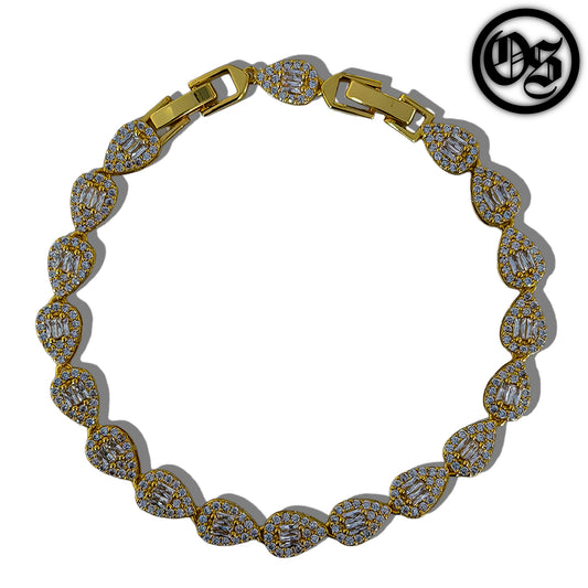 Cubic Teardrop Bracelets - Gold