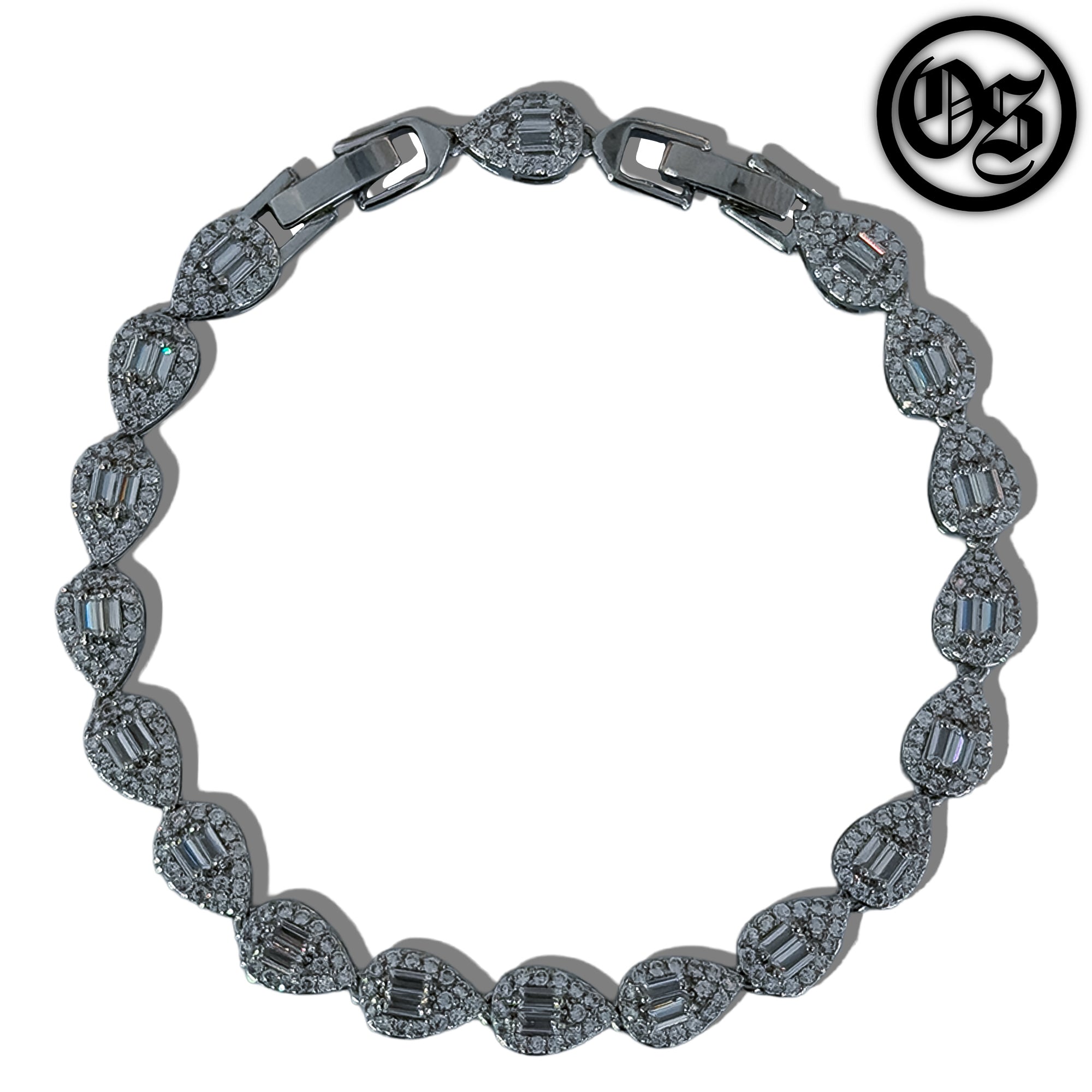 Cubic Teardrop Bracelets - Silver