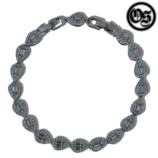 Cubic Teardrop Bracelets - Silver