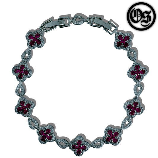 Icy Clover Bracelets - Red
