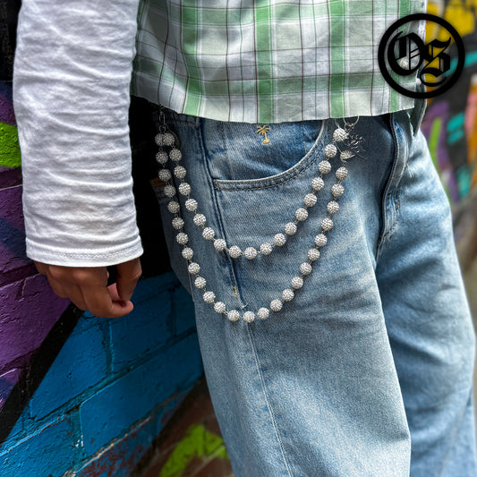 Kanji Wallet Chains - White