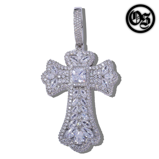 Multi Gem Cross Pendants - Silver