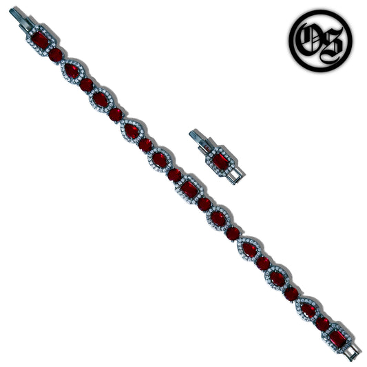 Multi-Stone Bracelets - Red