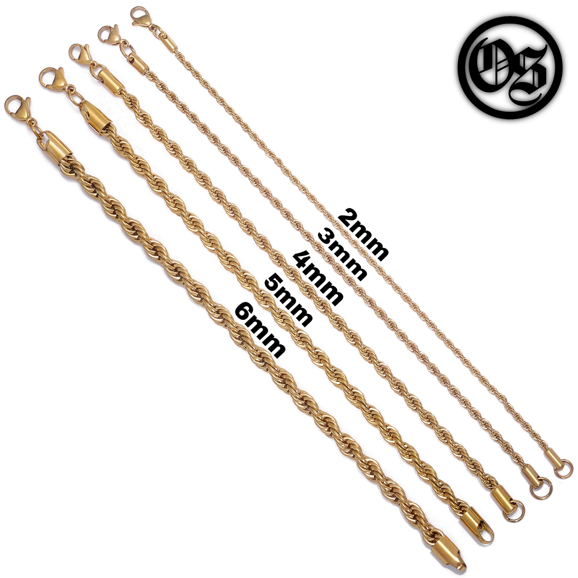 Rope Bracelets Gold | 2-6MM