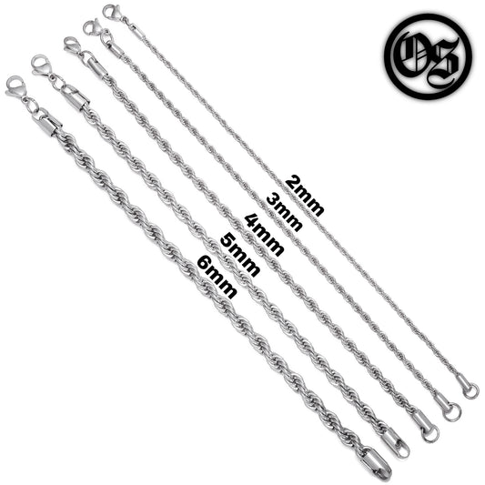 Rope Bracelets Silver | 2-6MM
