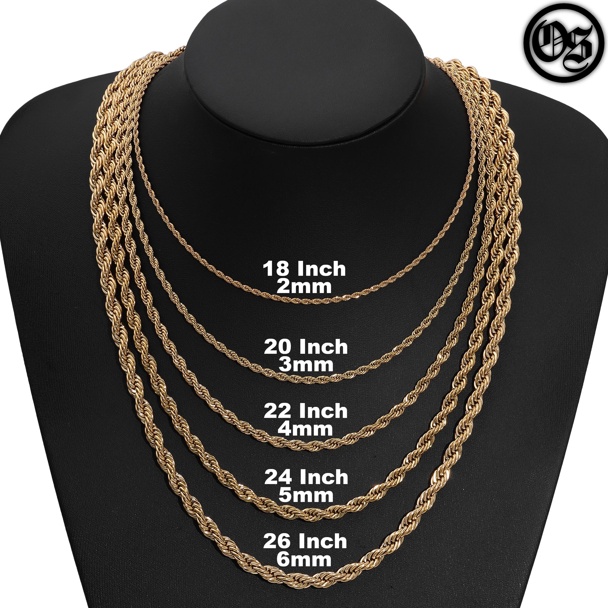 Rope Chains Gold | 2-6MM