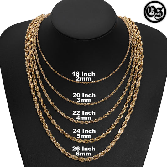 Rope Chains Gold | 2-6MM