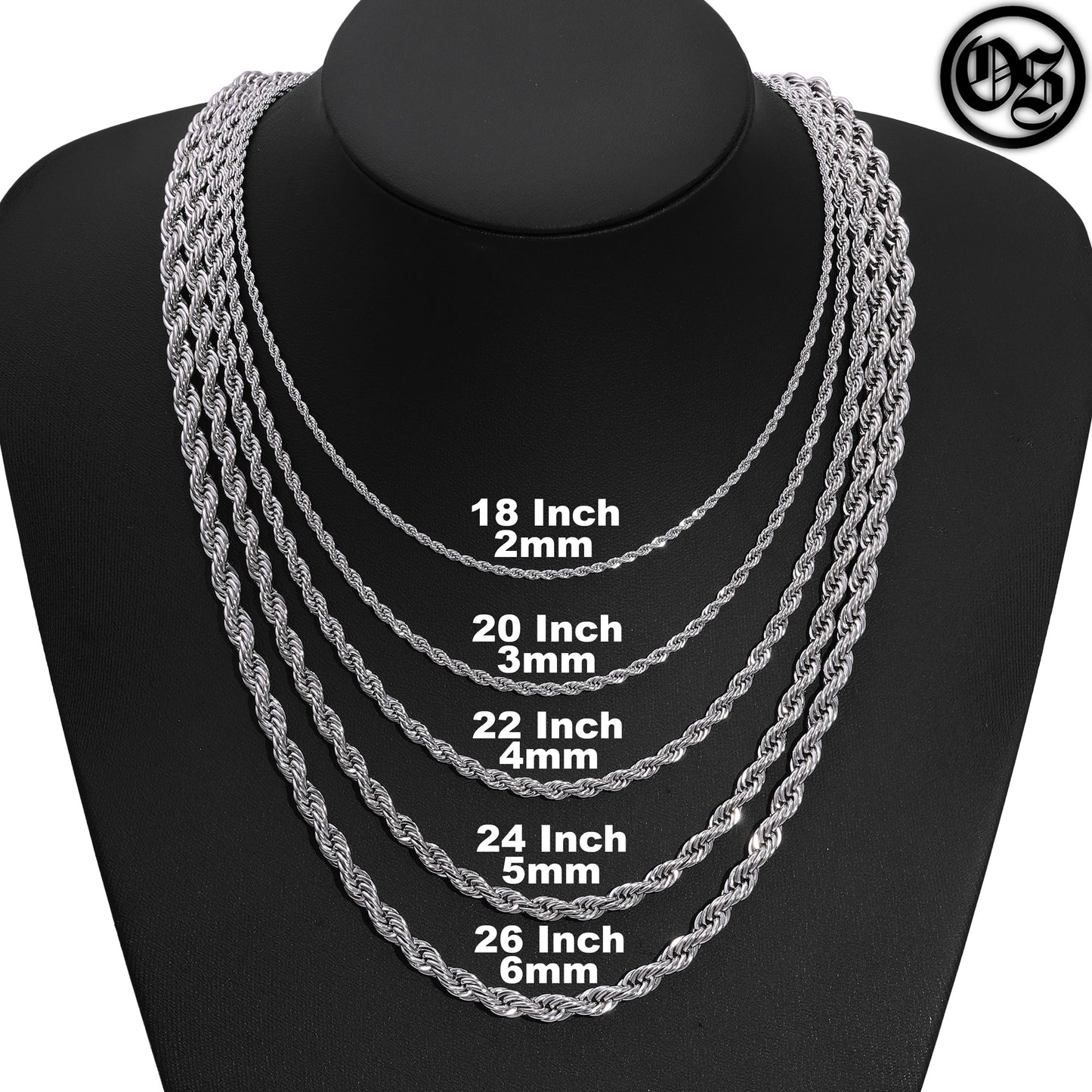 Rope Chains Silver | 2-6MM