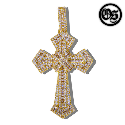 Roped Cross Pendants - Gold