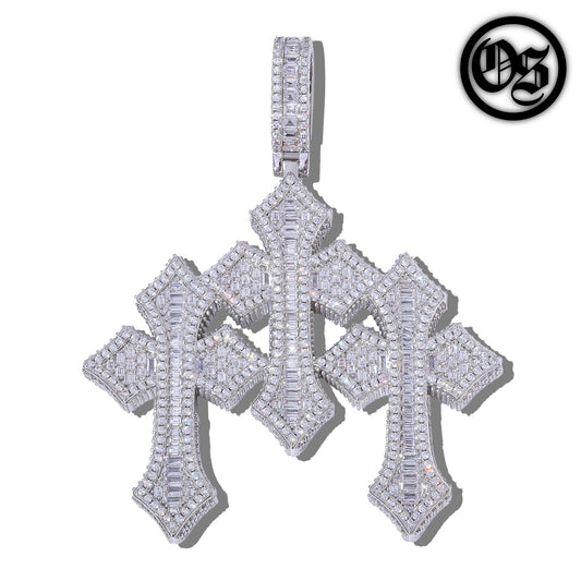 Triple Cross Pendants - Silver